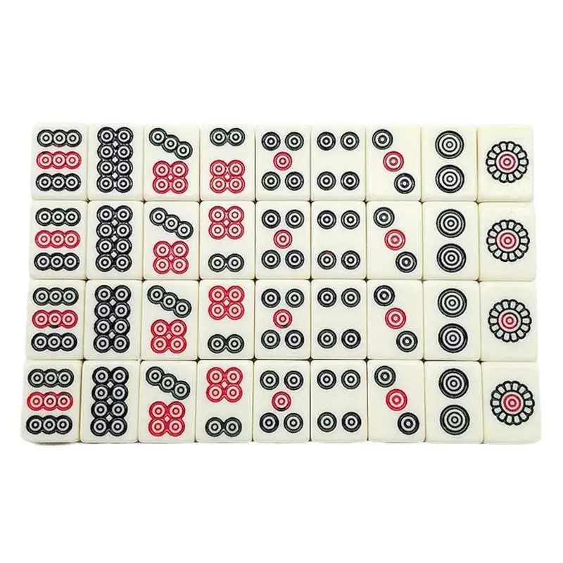 Traveler Size Mahjong Set Mini Complete Majiang Set with 144 Tiles Mah-Jongg Set Family Gathering Playing Game for Family Night - Image 5