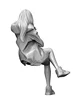 1/35 Die cast Resin Diagram Model Assembly Kit Unassembled Girl in Action Series Resin Model White Model free shipping 3