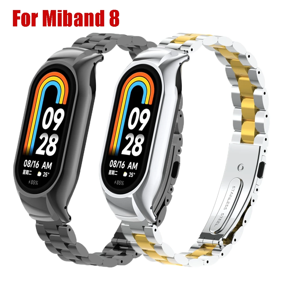 Premium Stainless Steel Watch Strap with Metal Case Bracelet for Smartwatch Accessories