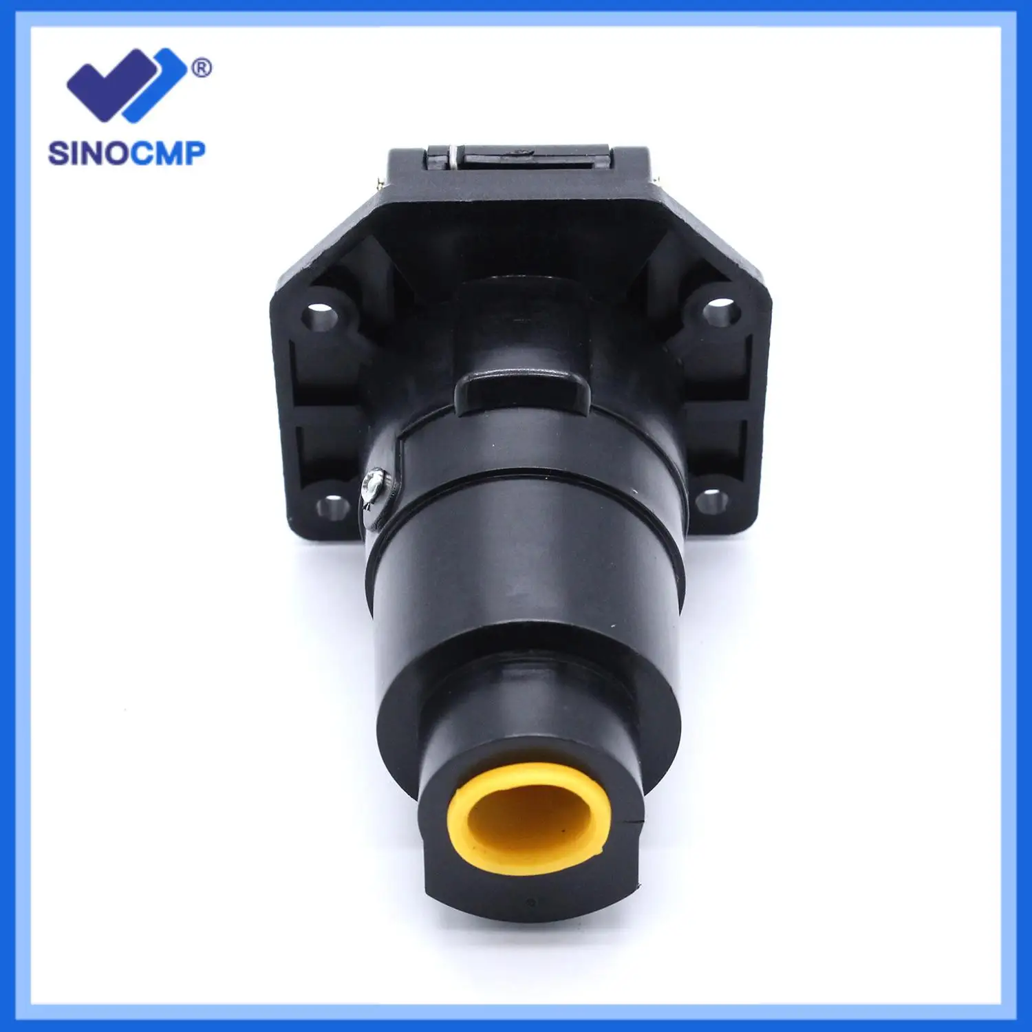 

1pcs Car 12V 7 Pin Round Trailer Plug Socket Adapter Wiring Connector 7-way RV Trailer Connector for American Auto Parts Black