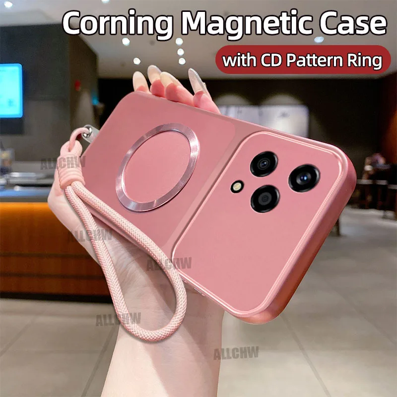 Shockproof Matte Magnetic Soft TPU Phone Case with Hand Strap