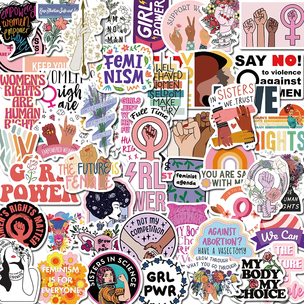 

10/50/100PCS Girl Power Feminism Women Stickers Decor For Luggage Motorcycle Refrigerator Suitcase Laptop DIY Decals Graffiti