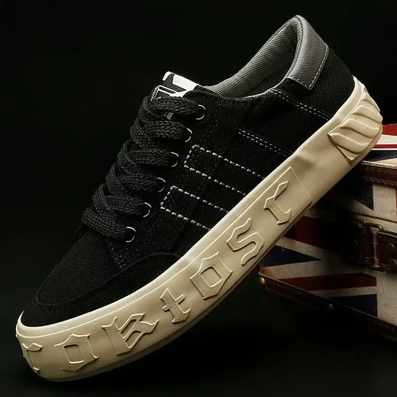 Original Brand Men's Sneakers Fashion Versatile Breathable Canvas Shoes for Man Fashion Printed Letters Rubber Walking Shoes