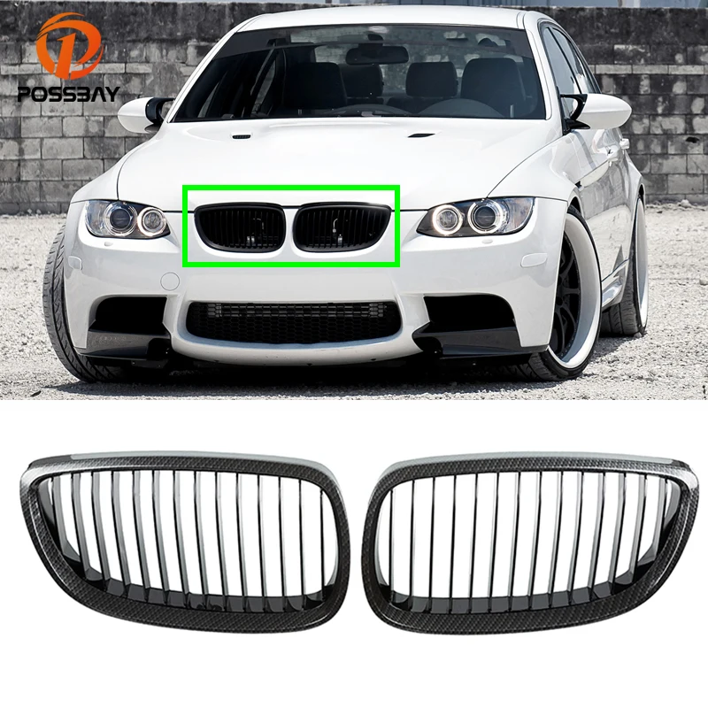 Car Front Carbon Fiber Look Color Grill Grille For Bmw 3series E90 E92