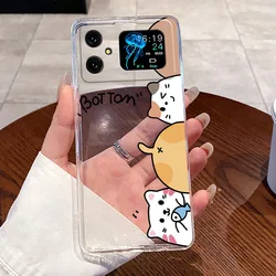 Aesthetic Fashion Cute Cat Astronaut Transparent TPU Phone Case - Soft Silicone Cover Shell for Cubot A20 (TPU - TPU401)