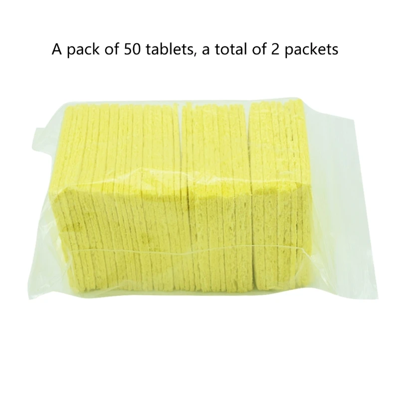 100PCS Soldering Iron Tips Cleaning Sponges High-Quality Heat-Resistant Cleaning Sponge High-Temperature Resistant 4
