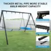 600lbs Heavy Duty Swing Set with 1 Platform Swing, 2 Belt Swings,A Frame Metal Swing Set for Outdoor Backyard 1
