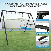 600lbs Heavy Duty Swing Set with 1 Platform Swing, 2 Belt Swings,A Frame Metal Swing Set for Outdoor Backyard 1