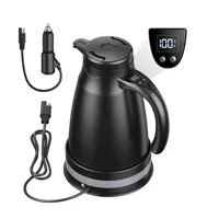 12V/24V Universal Car Electric Kettle 1.2L Travel Quick Kettle Smart Adjustable Temperature Hot Kettle With Cigarette Lighter 1