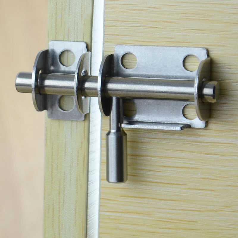 1PCS Edelstahl Tür Latch Solide Schiebe Bolzen Latch Haspe Home Hardware Tor Sicherheit Wc Türschloss – Detail 10