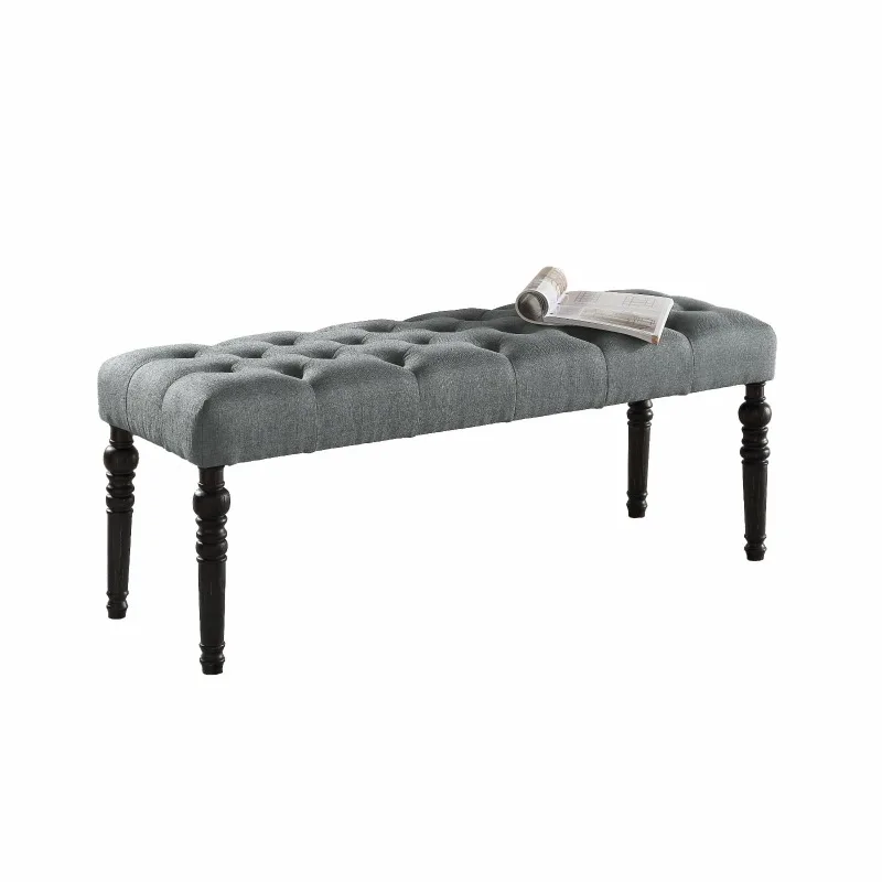 Roundhill Furniture Leviton Fabric Tufted Dining Bench Garden Bench Outdoor Patio Furniture