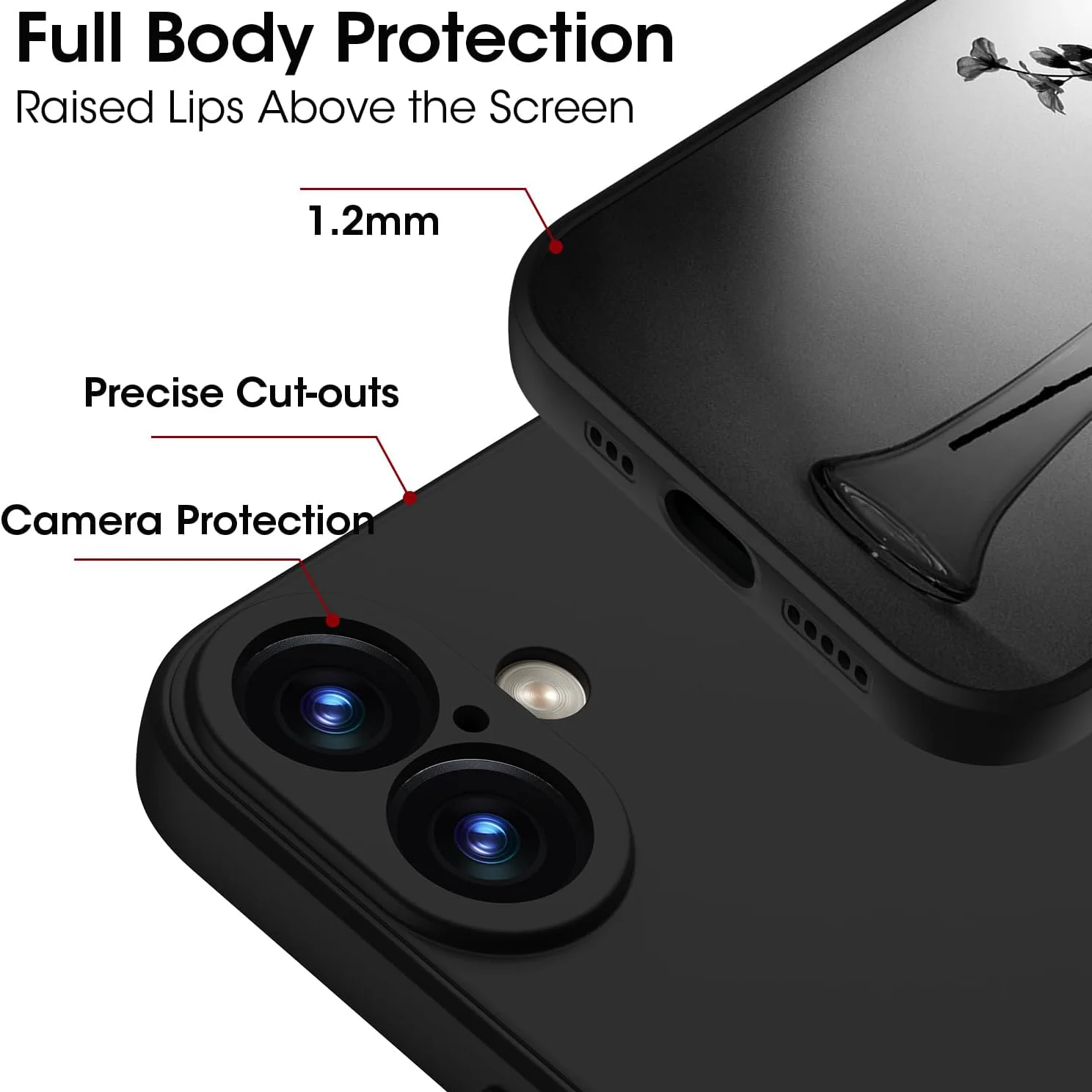 Transparent Shockproof Soft TPU Case with Tempered Glass Slim Cover