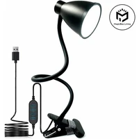 38 LED Desk Lamp 3 Color Modes 10 Brightness Dimmer Reading Light Auto Off Timer Desk Light Flexible Gooseneck Clip Book Light 1