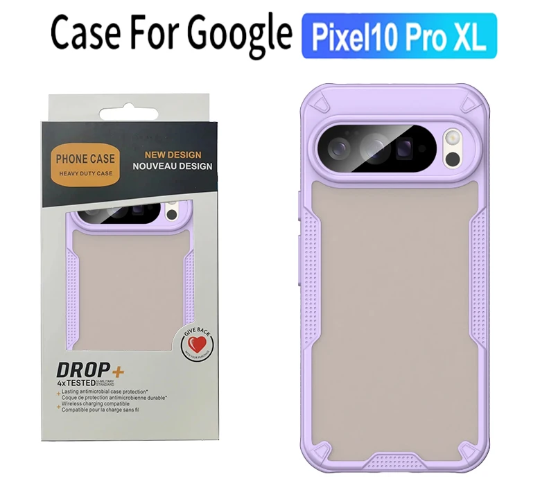 Frosted Matte Translucent Armor Phone Case with Hybrid Rugged Anti-fall Lens Protector Cover