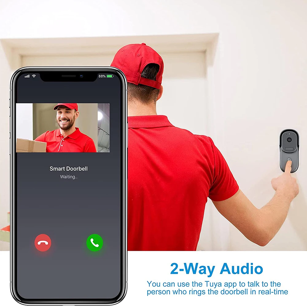 Timbre inalámbrico con cámara WiFi compatible Tuya Smart y Smart Life 💯 