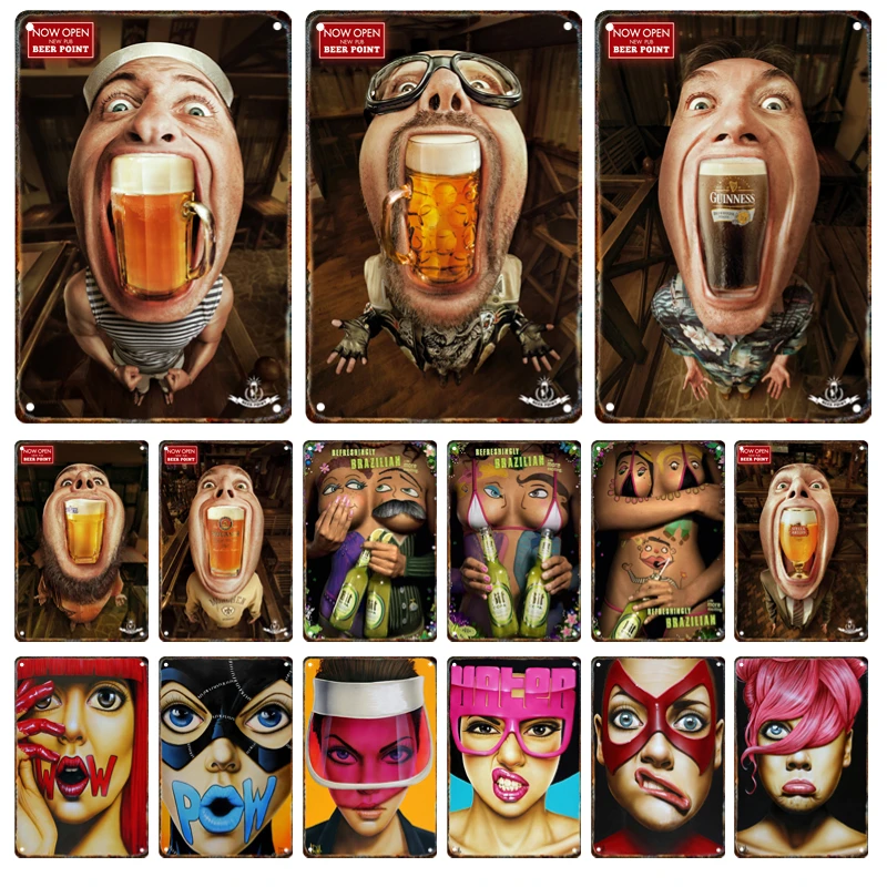 

Funny Beer Metal Sign Tin Painting Vintage Poster Plaque Home Restaurant Bar Club Party Wall Art Decorative Mural Aesthetic Gift