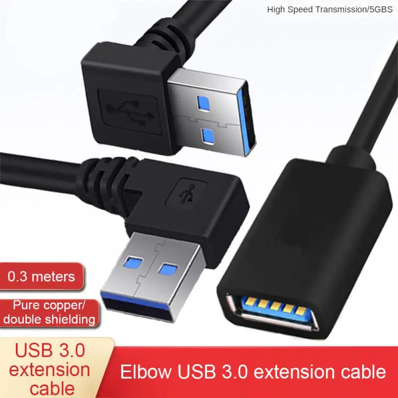 

Удлинительный Кабель USB 3,0 штекер-гнездо под прямым углом 90 градусов адаптер USB вверх/вниз/влево/вправо кабель USB 0,2 м