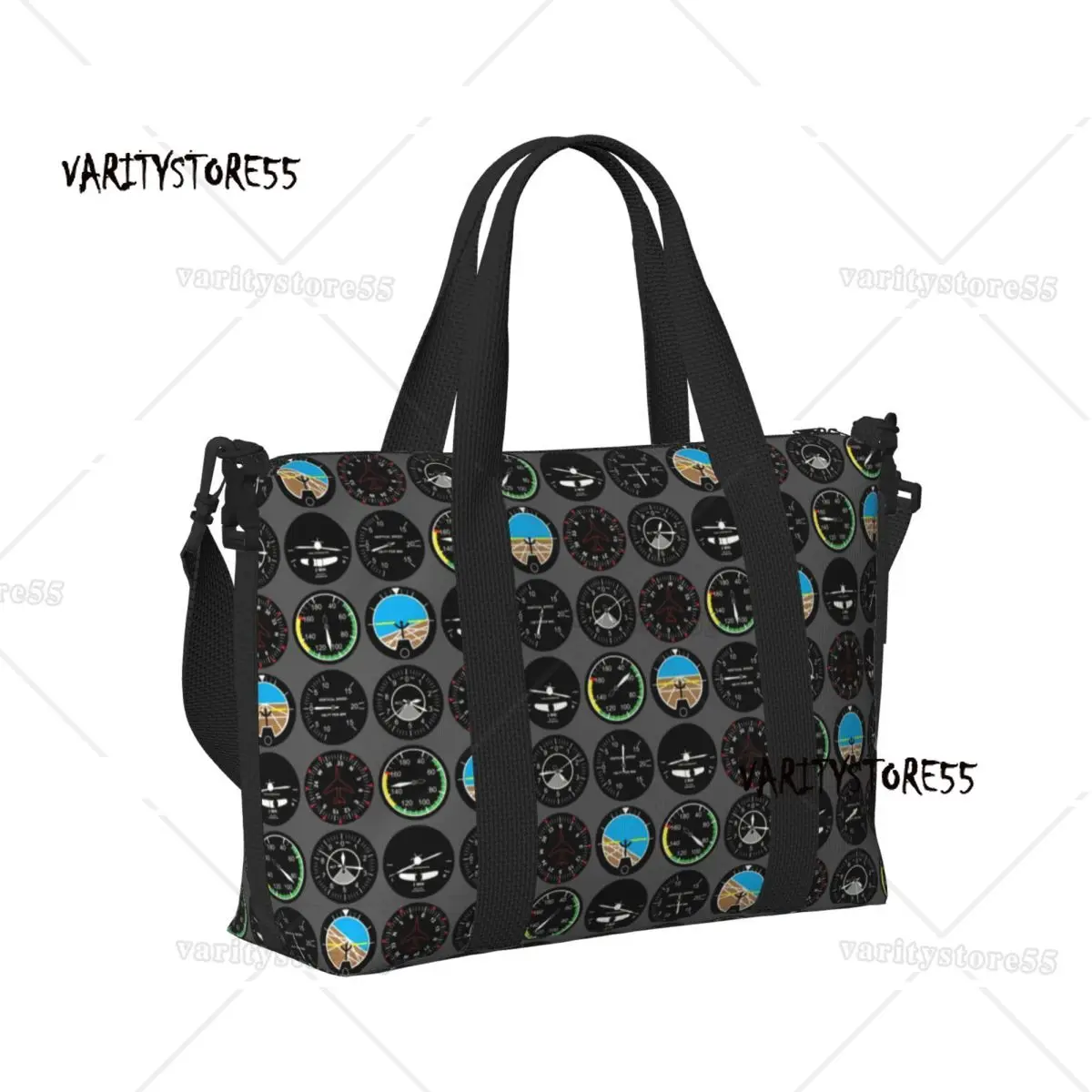 Aviation Airplane Flight Instruments Grocery Shopping Tote Bags Women Plane Aviator Pilot Gift Beach Gym Travel Bags