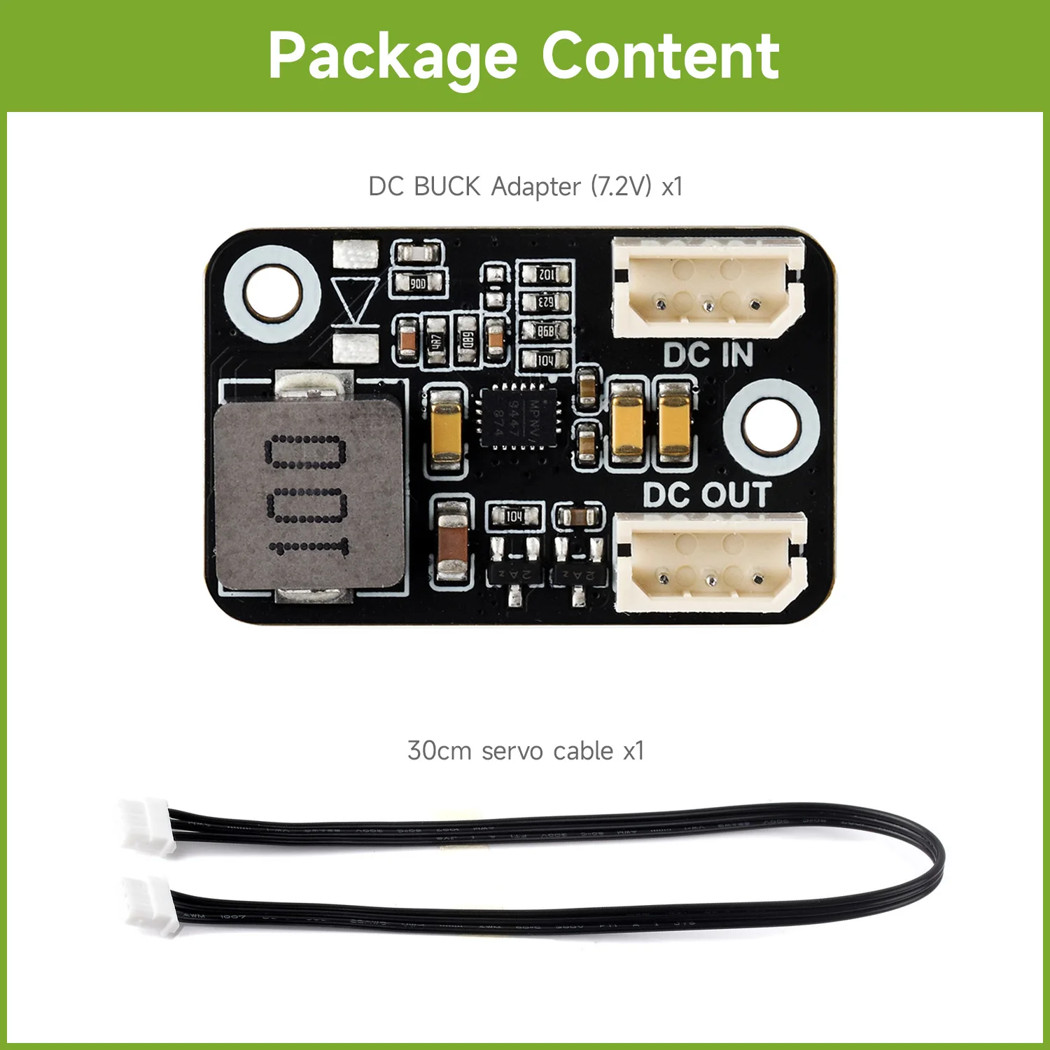 

Последовательный сервопривод Waveshare, адаптер постоянного тока, мини-модуль, 7,2 в, понижающий регулятор, предназначенный для последовательных сервоприводов автобусов