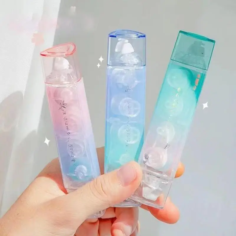 수정 테이프 펜, 빠른 건조 접착제 펜, 양방향 그라데이션 리필 가능 개폐식 빠른 건조 흰색 아웃 수정 테이프 미니