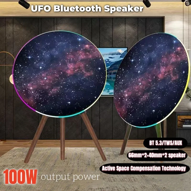 B&O A9 4th Disc-shaped Tabletop Home Theater 100W Super Bass Subwoofer for PC High Power Caixa De Som Bluetooth Speaker TWS/AUX