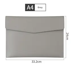 Elegant PU Leather Document Organizer and Holder (A4 Grey)