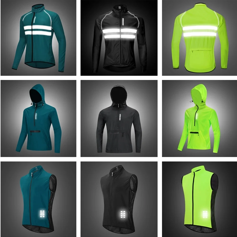 Cycling Jacket Reflective Men Windproof Sports Clothing Rain Repellent Bicycle Long Jersey Windbreaker