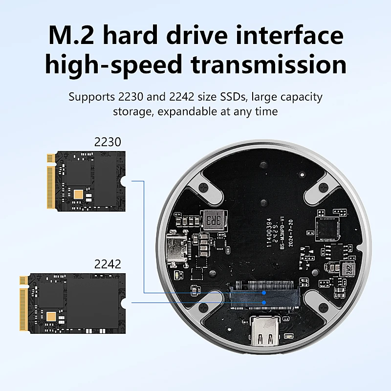 Blueendless Magnetic M.2 NVMe SSD Enclosure with PD Charging 10Gbps Type C 3.2 to NVMe PCI-E ssd case for Iphone ProRes MacBook for external hard drive case,ssd enclosure,hard drive enclosure