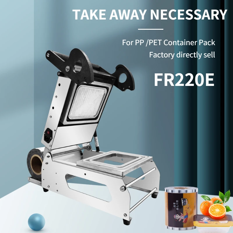 

Manual Press Mini Desktop Plastic Tray Stainless Steel Container Meat Food Sealing Machines FR220E