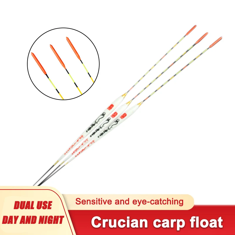 Fishing Float Balkan Wood Floating Fish Float Eye-Catching Crucian Carp Thicker Sensitive Day And Night Dual-Use