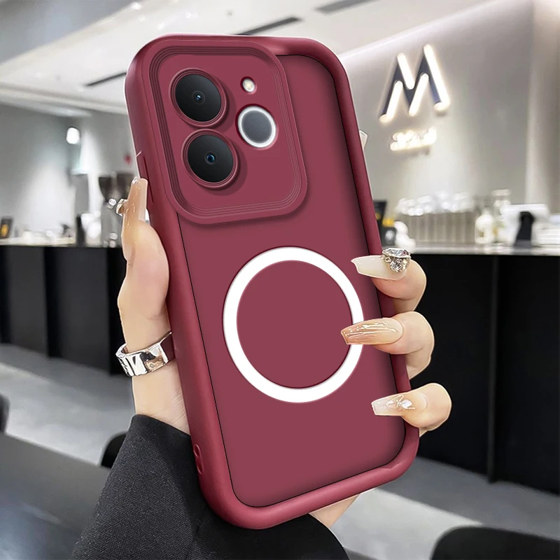 Candy Colored Soft Silicone Phone Case with Wireless Magnetic Ring Sticker