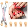 Double-ended Gradient Shading Pen Sponge Brushes For Nails Gradient Bloom UV Gel Polish Manicure Tools Nail Art Accessories 4