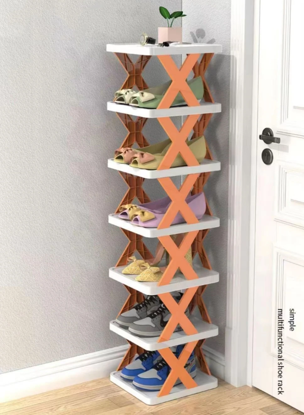 Multi-layer Assembled Shoe Rack Plastic Stackable Shoe Shelf Home Living  Room Door Cabinet Shoe Holder Shelf Organizer - AliExpress