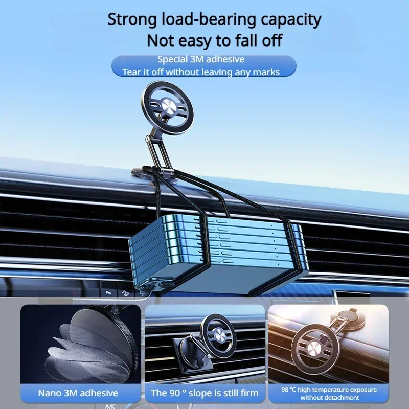 Eary for MagSafe Car Mount Strong 3M Adhesive Magnetic Phone Holder for Car Dash HandsFree 360°Rotation for iPhone 16 15 14 13