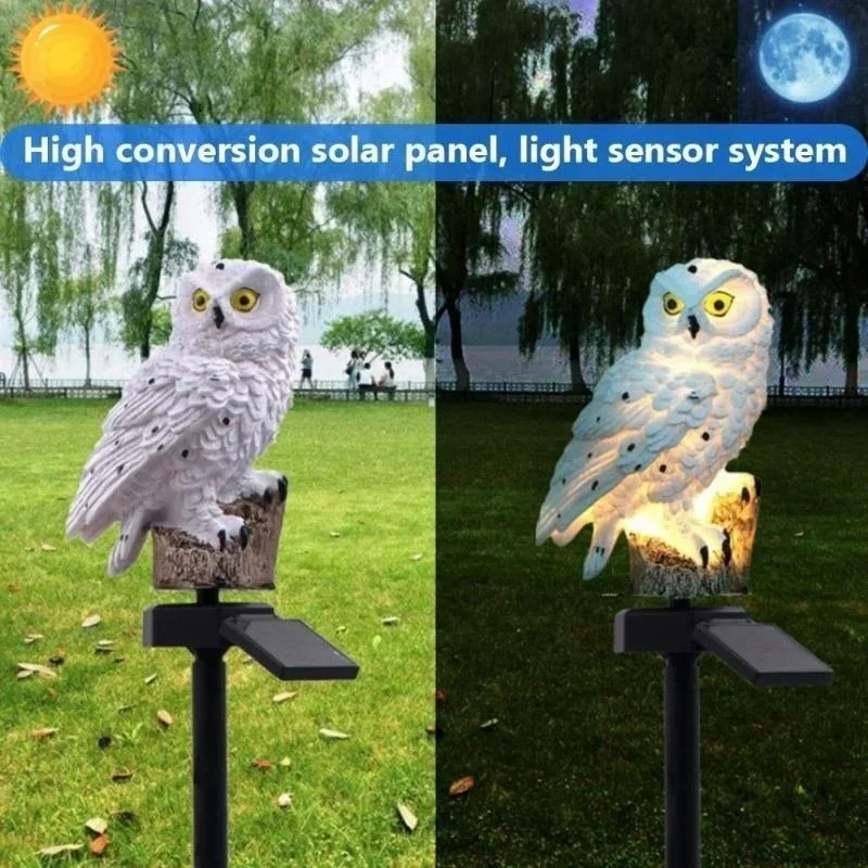 Solar-Powered Waterproof LED Owl Garden Lights - Outdoor Decorative Pathway Lighting