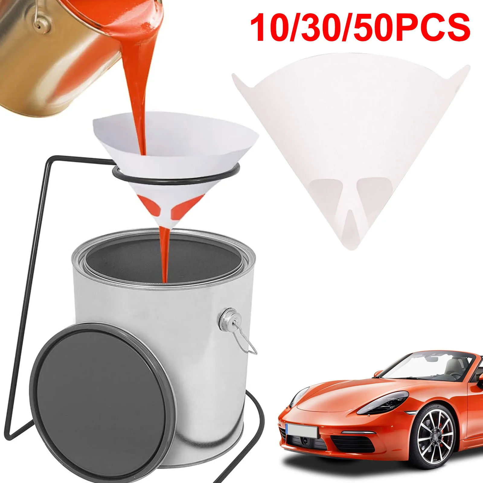 

10/30/50PCS Mesh Paper Paint Strainers Paper Paint Conical Strainers Mesh Filter Cone Strainer Funnel