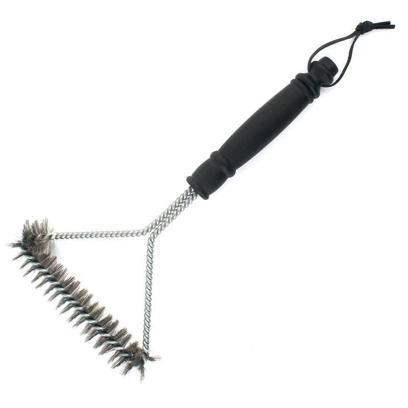 Grill Brush Cleaning Tool Stainless Steel Bristles Non-Stick Cleaning Brush Triangle Wire Barbecue Kit Kitchen Accessories