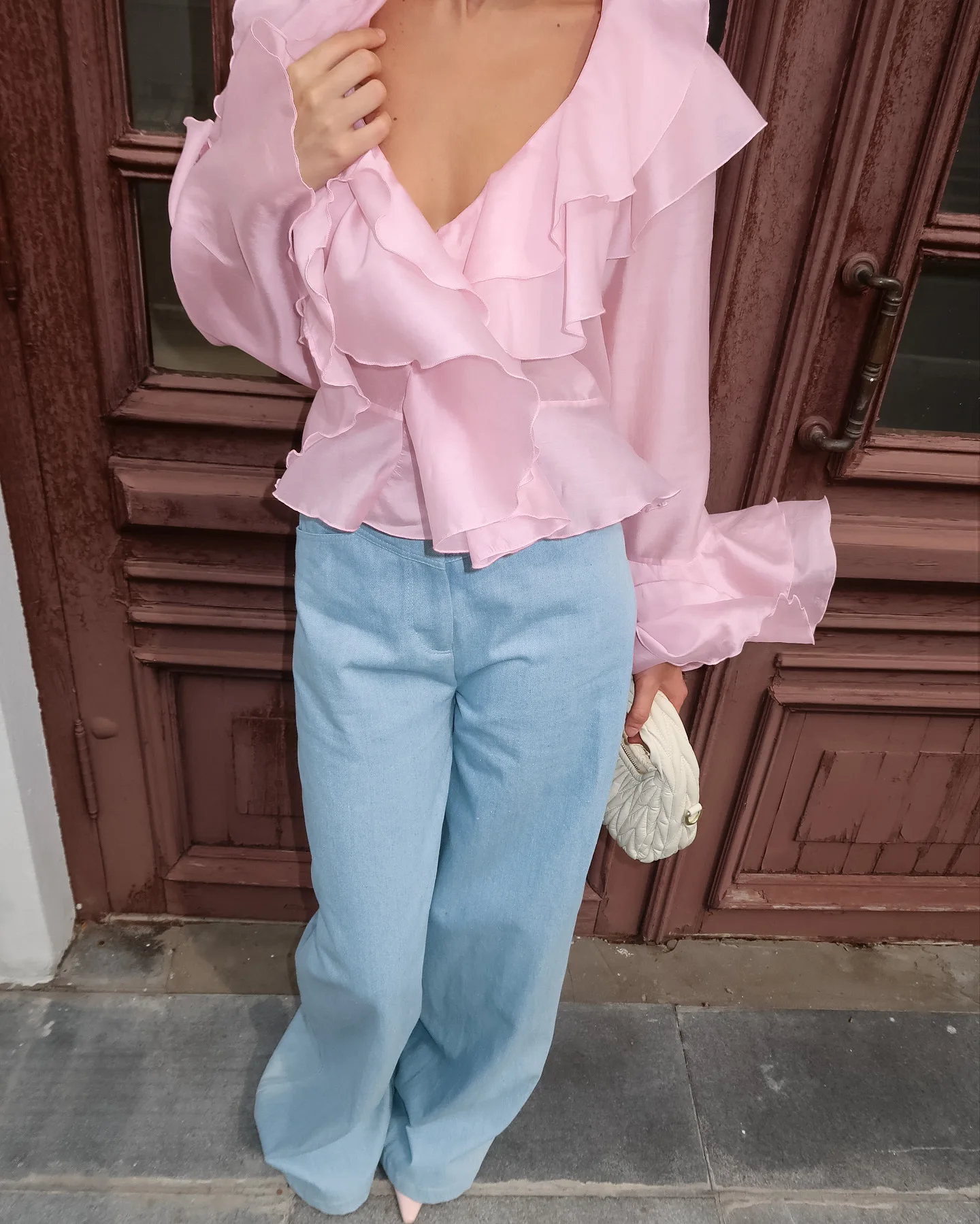 Loose Sweet Pink Shirt Women 2025 Summer Fashion V-Neck