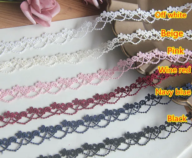 5 Meters Pink Embroidered Lace Ribbon Water Soluble Lace Fabric DIY Garment  Accessories Lace Trim Sewing