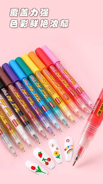 12 Colors Art Graffiti Pen Set DIY Nail Enhancement Pen Acrylic