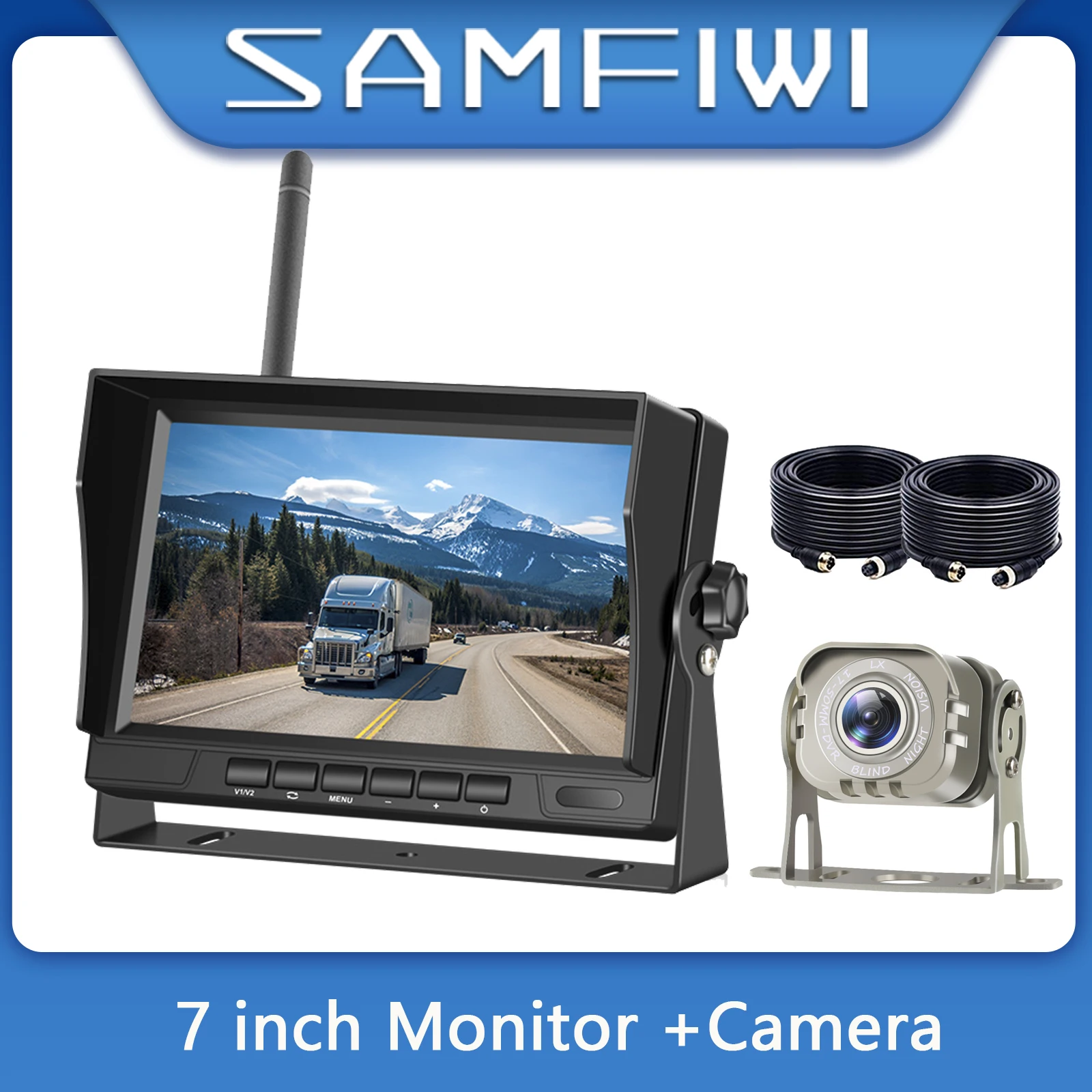 

7 Inch Car Monitor 4Pin Connector Truck Backup Rear View Display and Reverse Backup Camera for Car RV Bus TV Display Screen