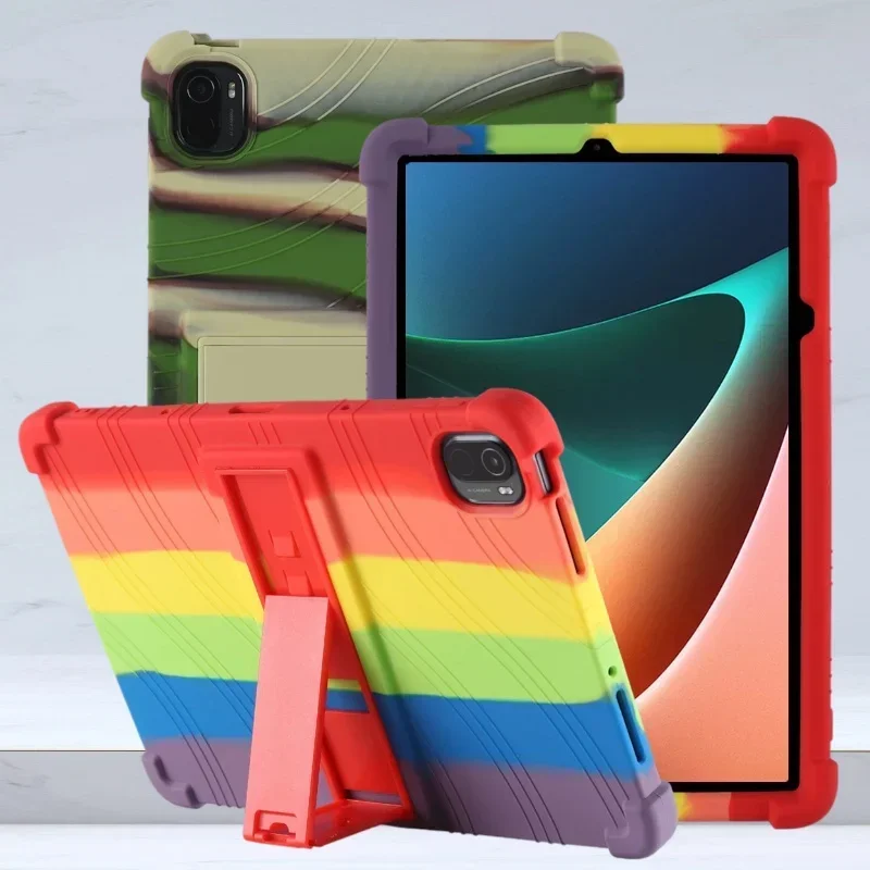 

Kids Skin Soft Silicon Case for XiaoMi mipad 5 11 inch MiPad 5 Pro Tablet Cover for Mi Pad 5 pro 11 12.4 Funda KickStand Shell