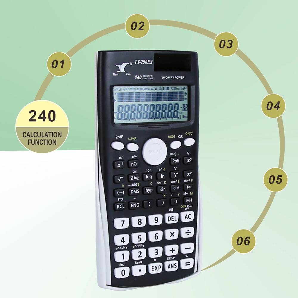 Scientific Calculator Scientific Calculators Math Calculator with 240 Multi-Functional Calculator 2 Lines LCD Display for Teachers College