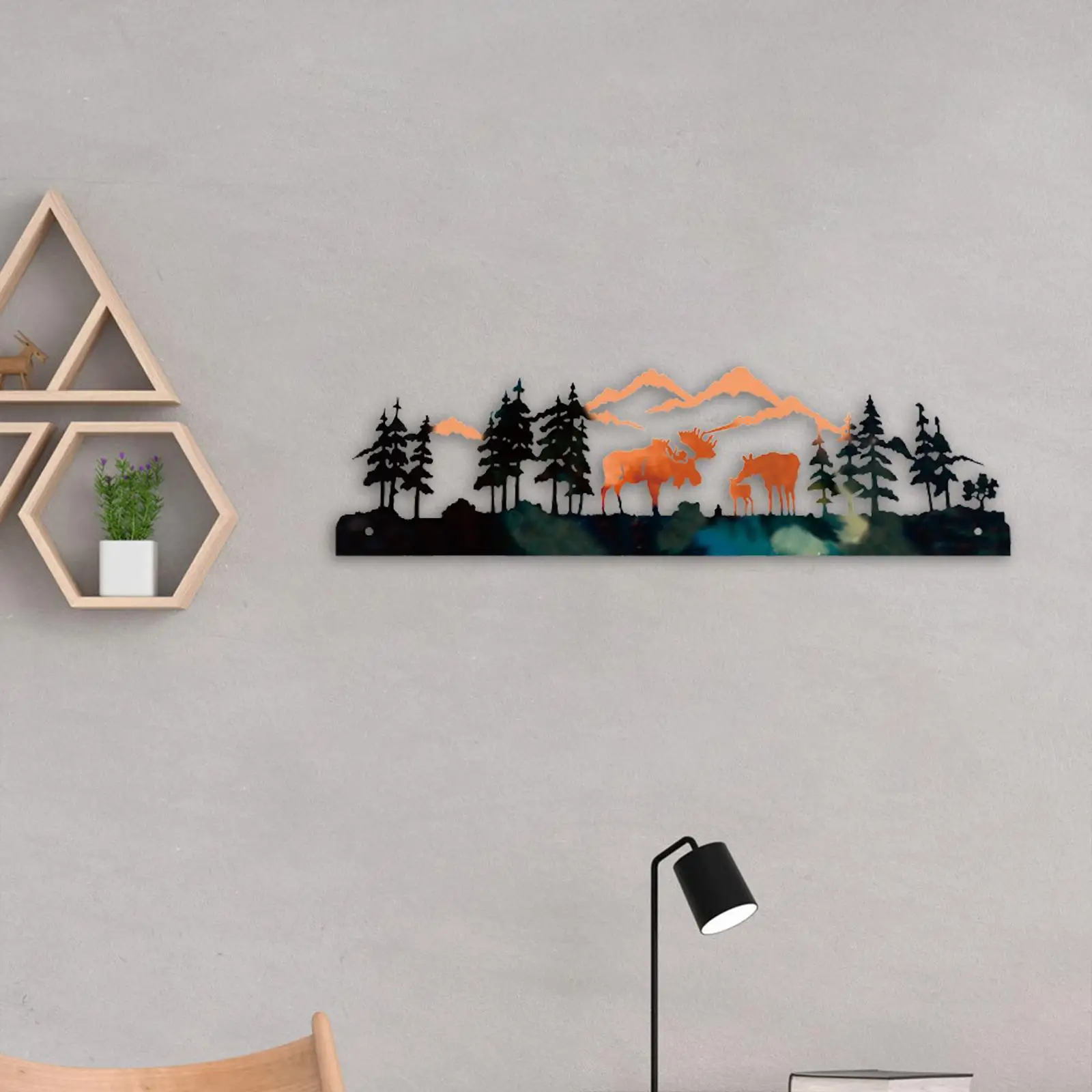 Rustic Deer Wall Decor Farmhouse Hanging Sculpture Mountain Hunting Wall Art Per Patio Outdoor Indoor Kitchen Portico Decorativo