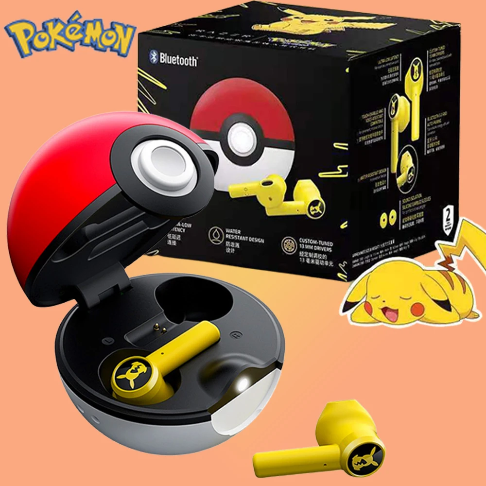 

Pokemon Wireless Bluetooth Headphones Anime Pikachu TWS Game Earphone with Mic Sport Noise Reduction Touch Control Razer Headset