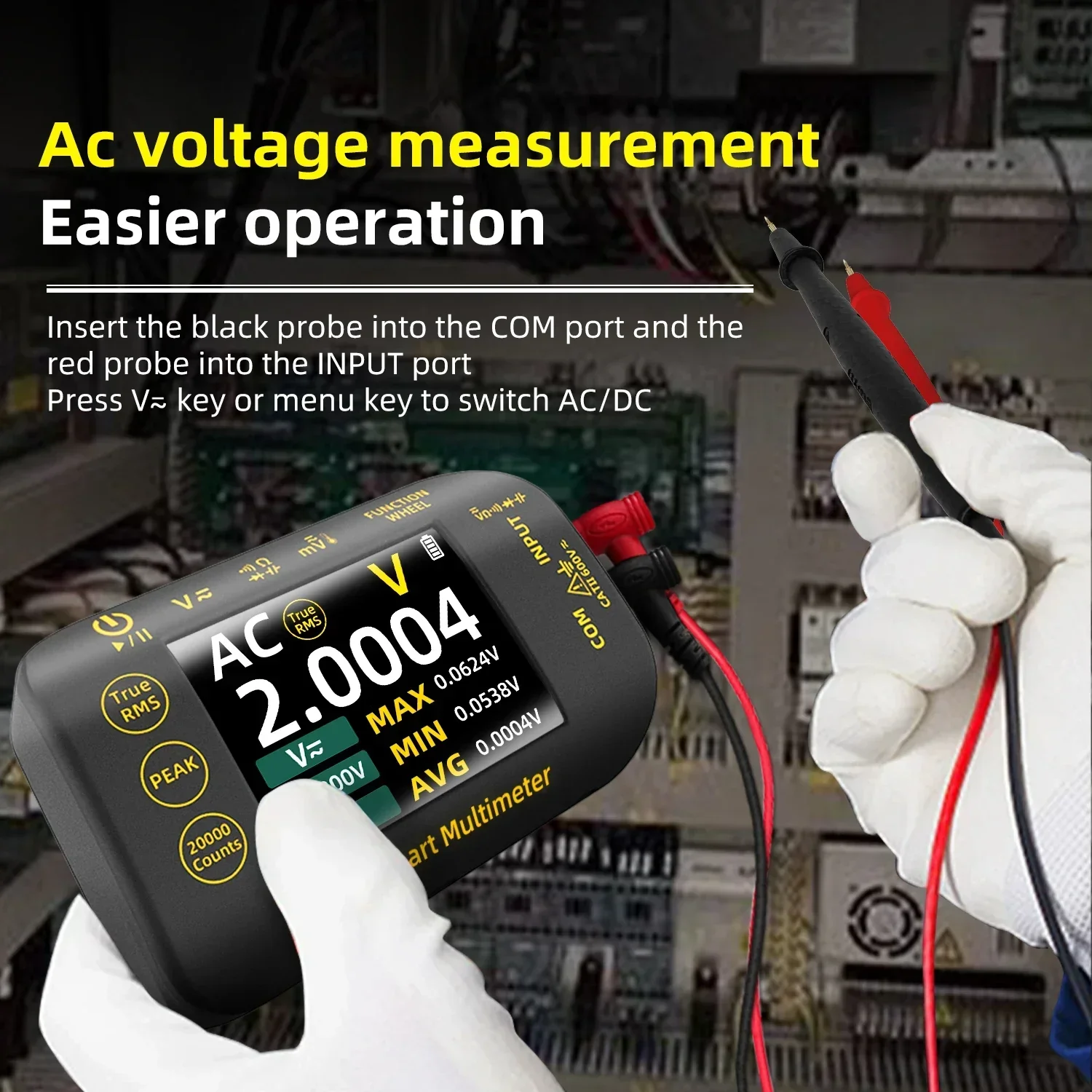 Intelligent Digital Multimeter 20000 Counts Voltage Real-Time Waveform Recording Temperature Test Lithium Battery Voltmeter