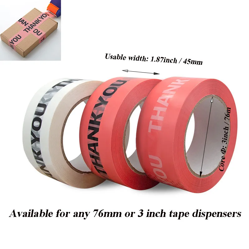 Carton Sealing Scotched Tape Bopp Box Packaging Tape Obrigado Logo Adesivo Peça