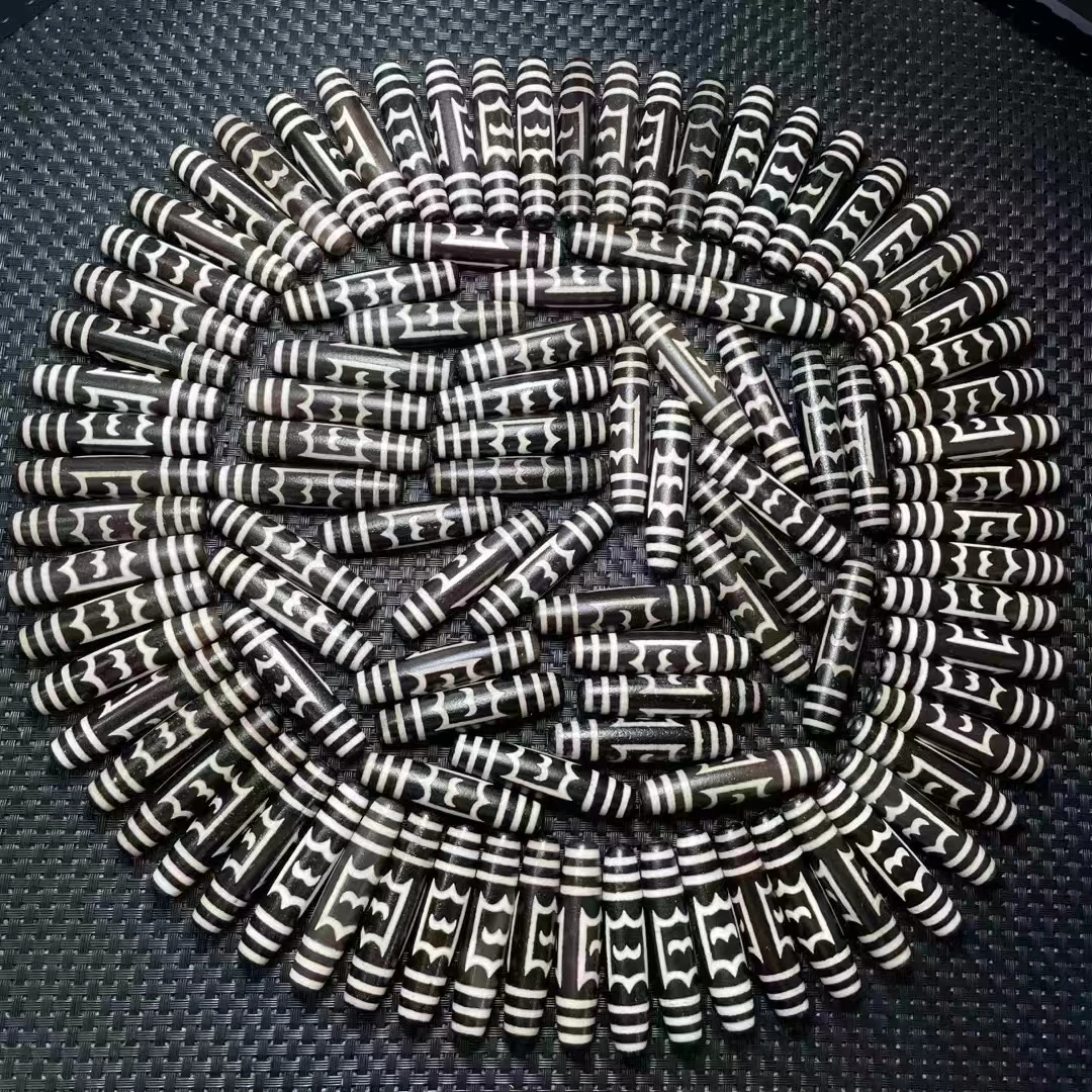 

100pcs/lots Big Birds Patterns Grade A Quality Natural Agate Stone Tibetan Dzi Beads Clear and Aged Hoof Pattern