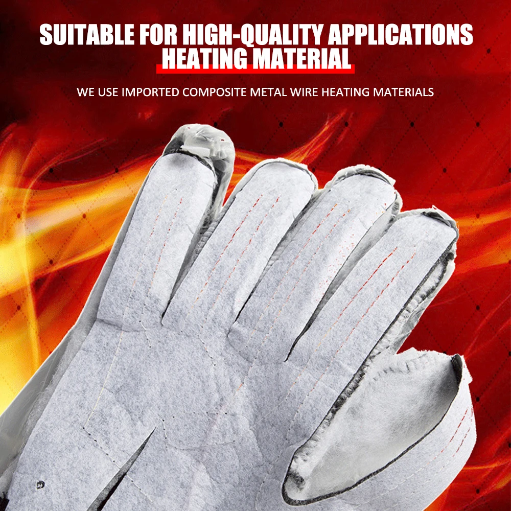 Winter Heating Gloves 3M Cotton Three Level Adjustable Motorcycle Gloves Anti Slip Windproof Riding Gloves Warm Skiing Gloves 4