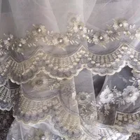 1PC Exquisite Bead Embroidery Screen White Screen Matched with Screen Bedroom Window Finished Product Good Hanging Feeling 1